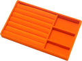 Velvet Jewelry Trays for Drawers, Orange Stackable Jewelry Drawer Organizer Inserts, Ring Earring Necklace Bracelet Holder Organizer Storage Display Tray with Removable Dividers, 2-in-1