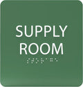 6" X6" Supply Room Sign - ADA Compliant Tactile Graphics Grade 2 Braille Text Acrylic Door Wall Signs - Stocking Tracking Monitoring Storage Room Sign for Office, School, Warehouse