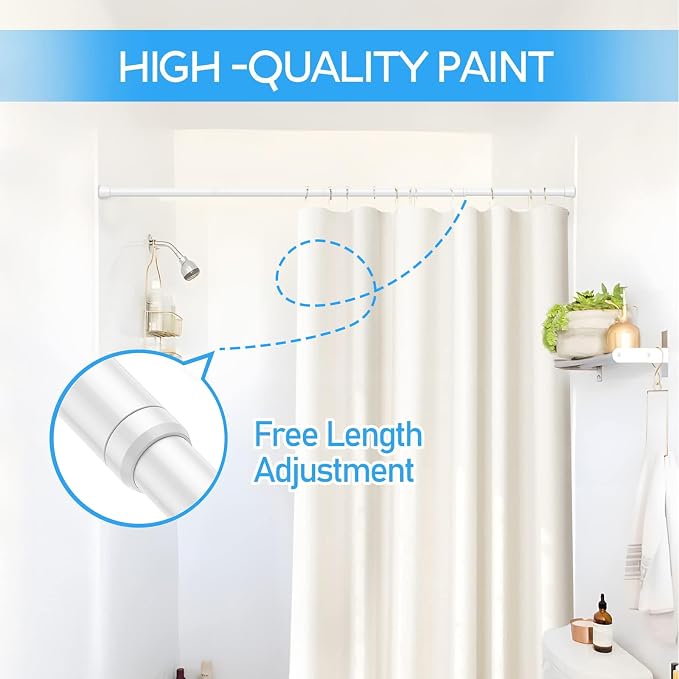 2 Pack Spring Tension Rods 26-39 Inches, 5/8 Inch Diameter White No Drill Spring Loaded Adjustable Extendable, Small Short Tension Curtain Rod for Windows Kitchen Doorway Closet Cupboard