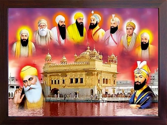 Lord Sikh Guru poster print with frame for Home Decor and Gifting Purpose (229-36)