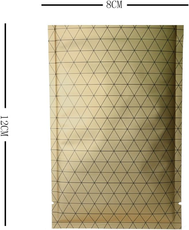 100 PCS 4 Mil Thick Open Top Heat Seal Bags, PET+AL+PE Mylar Bags with Easy Tear Notch, Resealable Heat Sealable Pouch for Food Storage, Packaging, Not Vacuum Bags (Gold, 8 * 12CM/3.2"*4.7")