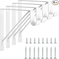 4 Pack Heavy Duty Closet Shelf & Rod Brackets, Wall Mounted Closet Shelf Brackets, 11 x 10.2 Inch Closet Shelf Brackets with Rod Support, White