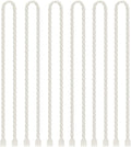6 PCS 24-Inch Silicone Cable Ties Dia 5mm - Reusable Rubber Twist Ties Bendable Cable Ties for Bundling and Holding, All Purpose Steel-Core Cord Tie for Indoor and Outdoor (White)