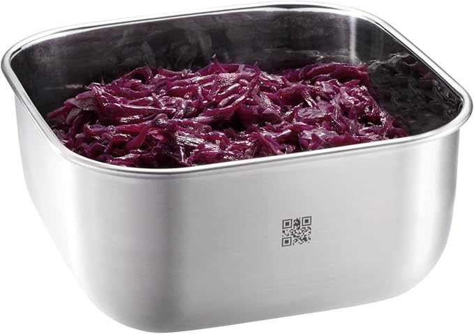 Gefu 12777 PROVIDO Food Storage Container 400 ml Square Storage Container Cold and Heat Resistant Intelligent Storage Control via App, Black/Silver
