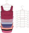 ZEDODIER 3 Pack Tank Top Hanger Space Saving, Bra Hangers for Closet Organizer, Hanging Bra Organizer Tank Tops Holder with 24 Hooks, Closet Organizers and Storage Small Space Solutions, Rose Gold
