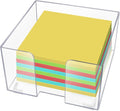 Acrylic Sticky Note Holder, Clear Acrylic Notepad Holder | for 3" x 3" Sticky Note Storage, with 200 Sheets Self-Stick Sticky Notes, for Office and Classroom Desk Organization