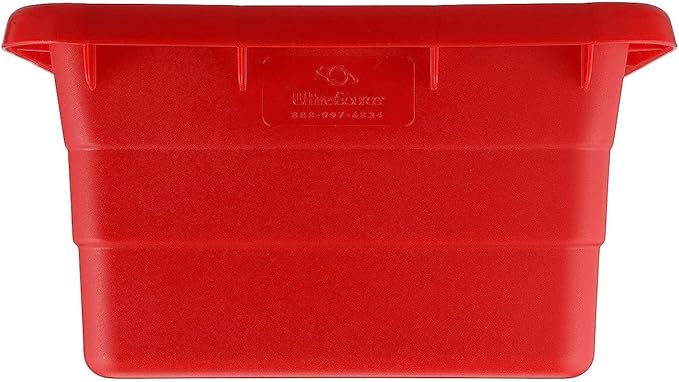 ULTRASOURCE Food Approved Bus Totes/Meat Lug (6 Pack, Red)