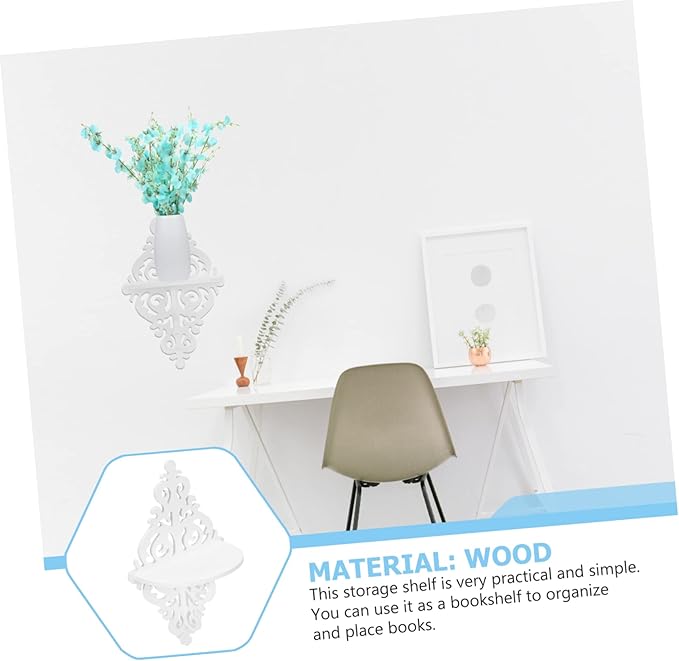 INOOMP 2pcs Wall Mounted Storage Racks High Hardness Hanging Organizer Shelves for Kitchen Bathroom Bedroom DIY Installation