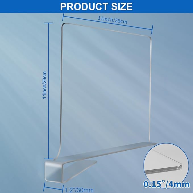 11 Inches Tall [Extra Tall Version] Shelf Dividers for Closet Organization and Storage, 10 Pack Purse Organizer for Closet Acrylic Bookshelf for Organization, Perfect for Sweater Shirts Handbags