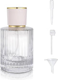50ml/1.7 Oz Glass Spray Bottle Perfume Atomizer,Refillable Perfume Spray Bottle Perfume Bottles Empty with 3 Kinds of Perfume Dispenser (Round 50ml)