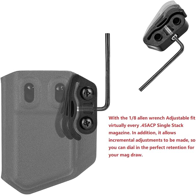 2 Pack IWB/OWB Mag Carrier Fits:9mm/.40 |.45ACP Double/Single Stack | for Right & Left Hand Ambidextrous Concealed Carry Magazine Holster