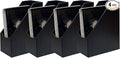 UnionBasic Magazine File Holder, Leatherette Desktop Document Organizer, Home Office Paper Holder File Storage Literature Sorter, Black, Set of 4