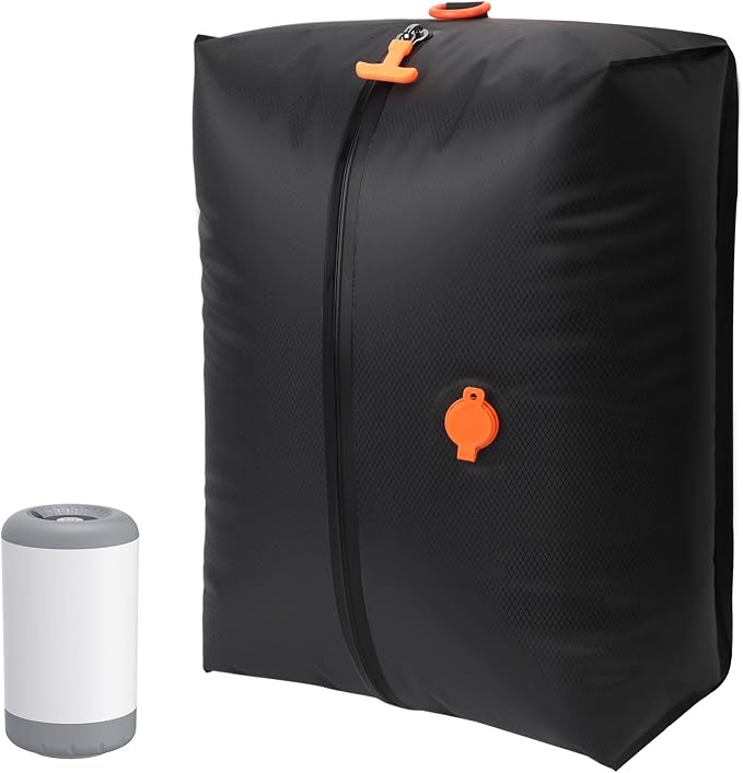 Fantictas Vacuum Travel Bags Kit (1 Pack) - 18L Waterproof & Tear Resistant Travel Compression Bags with Wireless Vacuum Pump for luggage & Backpacks, Space Saving Vacuum Storage Bags