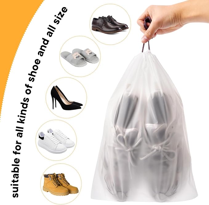 25 Pack Shoe Bags for Travel, 11.8" x 15.7" Waterproof Travel Shoe Bags for Packing,Large Travel Bag for Shoes, Storage Bags for Travel Essentials