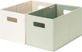 StorageWorks Fabric Storage Bins for Shelves, Closet Organizers and Storage Baskets, Collapsible Storage Bins with Cutout Handles, Medium, 2-Pack, Ivory and Light Green