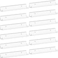 Lifewit Narrow Floating Shelves for Vinyl Record 12 Pack, 12" Clear Wall Shelves for Nail Polish/Book/Picture/Makeup, Acrylic Wall Display Shelf Organizer for Bedroom, Living Room, Bathroom Decor