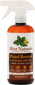 Natural Wood Cleaner & Furniture Conditioner - Plant-Based 16oz | Made in USA by Mint Naturals