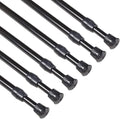 KXLife Spring Tension Curtain Rod No Drill Adjustable 18-30", 6Pcs, Black | Expandable Tension Mounted, Renter Friendly, Non-Slip Ends, for Window, RV, Closet