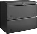 Approgreent 2 Drawer File Cabinet, File Cabinets for Home Office, Printer Stand, File Cabinet with Lock, Lateral Filing Cabinet for A4/Letter/Legal Size File Folders, Assembly Required(Black)