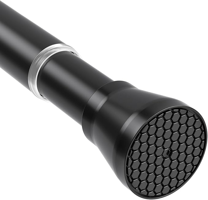 Tension Rods for Windows 28 to 48 Inch Black Curtain Rods no Drilling Tension Curtain Rod Adjustable Curtain Rods Expandable Pressure Spring Tension rod for Closet, Doorway