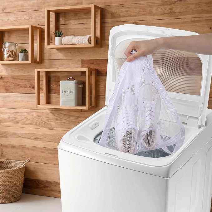 2pcs Shoe Dryer Bag Sneaker Shoes Laundry Bags 16.14 x 16.14 Inch Dry Net Bag for Dryers Sneakers Large with Zipper and Strap for Shoes Sneaker Mesh for Washing Machine