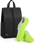 GLORIEROO Smell Proof Shoe Bags for Travel-Soccer Cleat Bag Smell Proof with Active Carbon Fabric | Odor-Absorbing Water-Resistant Track Shoe bags for Sports (Black with Black, UP TO US11)