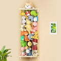 Stuffed Animal Storage Shelf Organizer(Patented) - Corner Stuffed Animal Holder Length Adjustable - Wall Plush Storage for Nursery Playroom Bedroom Kids Room (Beige, Standard)