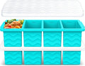 Doasuwish Silicone Freezer Molds for Soup with Lid – 1-Cup Soup Container Style Ice Cube Trays for Freezer, Meal Prep & Food Storage, Freeze 250mL/125mL Portions – 2 Pack