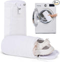 EPSCY Shoe Washing Machine Bags - Reusable Sneaker Laundry Shoe Bag with 360° Deep Clean Mesh - Self Locking Zipper, Noise Reduction Washing Bag Fits All Shoes Sizes and Types - White, Pack of 2