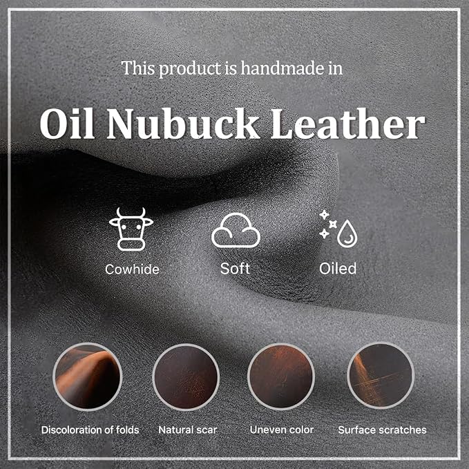 CONTACTS Full Grain Leather Pencil Case Handmade Vintage Zipper Pen Holder Pouch with Card Slot Pens Organizer Pockets Stationery Bag for Men and Women (Grey)