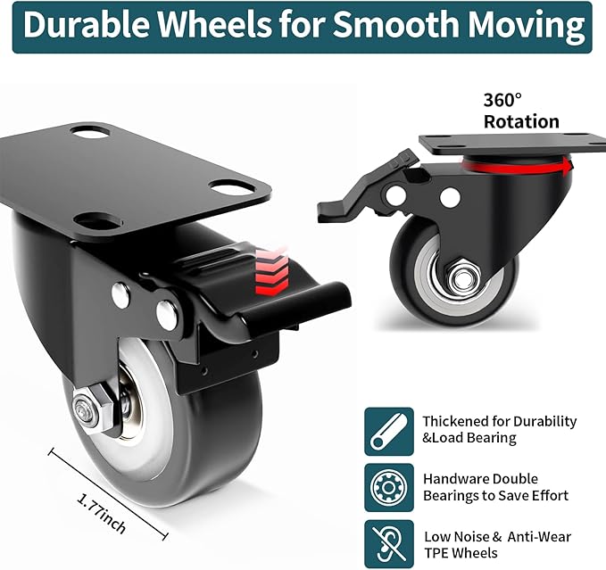 Folding Hand Truck,VDHU Heavy Duty Luggage Cart 550lbs Load-Bearing with 4 Wheels& Brakes &Extendable Base Plate,Dolly Cart with Solid Construction for Travel,Moving,Shopping,Office Use,Black