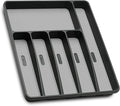 Loyareal Silverware Organizer Utensil Organizer Holder Kitchen Drawer Organizer Plastic Silverware Tray for Drawer Flatware Organizer 6 Compartment Black