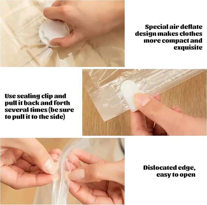 Hanging Vacuum Storage Bags 4Pcs 26 x 43 Large Vacuum Storage Bags Clear Compression Vacuum Seal Bags Space Saver Vacuum Storage Bags for Clothing, Suits and Coats Hanging Vacuum Storage Bags