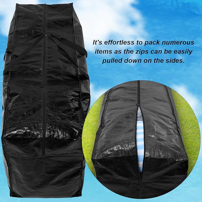 4 Pcs 66 Gallon Extra Large Moving Bags Heavy Duty Storage Bag with Strong Zipper Handle Foldable XXL Jumbo Storage Tote Packing Moving Box for College Dorm Travel Cloth Duffle (Black)
