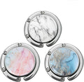 Bosketo Foldable Purse Hook Womens Bag Table Hanger Collection Desk Hooks for Purse (3pack Marble Hook)