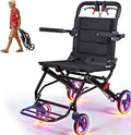 Lightweight Foldable Transport Wheelchair for Adults, 18.1” Extra Wide Seat (Upgraded from 15”), 300 lb Capacity, Easy Folding, Travel-Friendly Design