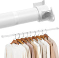 Closet Rods for Hanging Clothes, 16 to 52 Inches Adjustable Closet Rod, White Tension Rod for Closet Heavy Duty Metal Closet Pole, 1.3 Inch Diameter Closet Rod for Wardrobes Closet RV