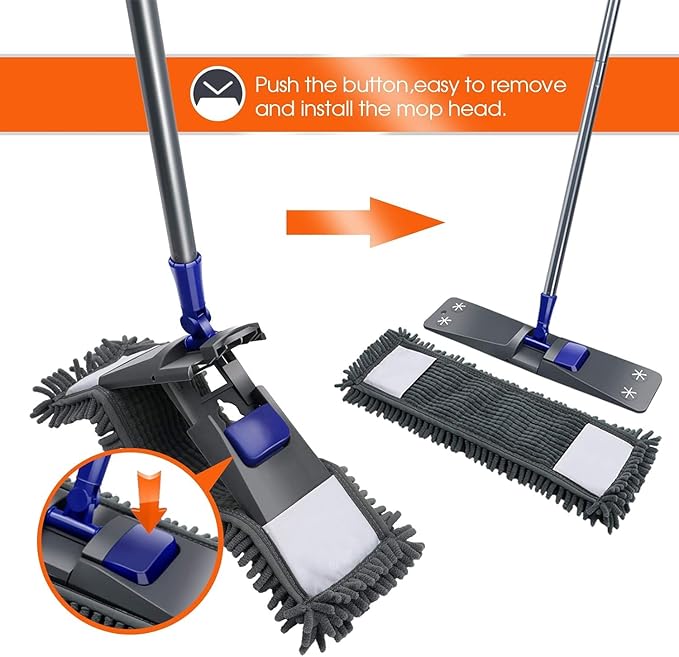 MASTERTOP Professional Chenille Microfiber Mop Pad Set - Mop Refill, Microfiber Mop Head, Mop Replacement Pads, Machine Washable, 3pcs, Only for ASIN B07G42MS96, B09XHQ3FYF