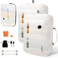 Travel Vacuum Bags with Pump, 33L Vacuum Seal Bags for Clothing, IPX8 Waterproof Vacuum Storage Bags with Handle for Luggage, Backpack, Suitcase, Home & Outdoor 2pack White