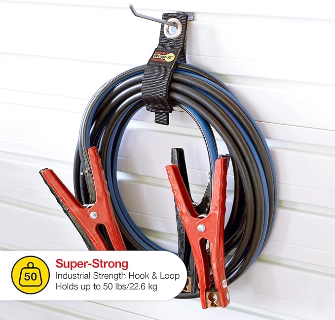 Heavy-Duty Wrap-It Storage Straps - 10" (6-Pack) Silver - Garage Organizer and Electric Cord Holder for Garage Essentials