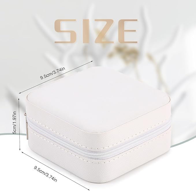 Neveika Jewelry Box with Mirror,Small Jewelry Organizer Box，Travel Jewelry Case for Women，Gift Jewelry Boxes for Female Girls (4pcs mirror white)