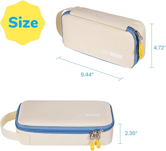 ECHSRT Large Pencil Case, Aesthetic Pen Pouch with Big Capacity, Minimalist Portable Stationery Bag with Handle for Office Organizer Aesthetic Pencil Cases