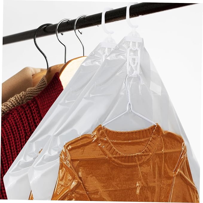 4-pack Space-saving Hanging Storage Bags Vacuum Sealed Compression Bags for Clothes Coats Jackets Seasonal Wear