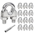 12 Pcs 5/16 inch Wire Rope Clips,Wire Rope Clamp,Cable Clamp | 304 Stainless Steel Smooth Rods for Industry, Metal Working Hobbies and DIY Craft