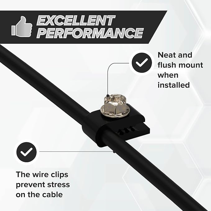 THE CIMPLE CO Mini Screw-in Cable Clips and Fasteners - Indoor/Outdoor Single Screw Clips - 3mm Wire Clamps for Fiber Optic Cables and Thermostat, Ground Wires - 3 mm (1/10 Inch), Black, 100 PCS