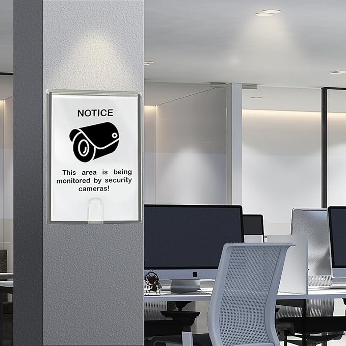 Acrimet Wall Mount Sign Holder Letter Size 8.5 X 11, Clear Crystal Plastic with Self Adhesive on The Back, Perfect for Displaying in Office, Restaurant, School, Home (2 Pack)