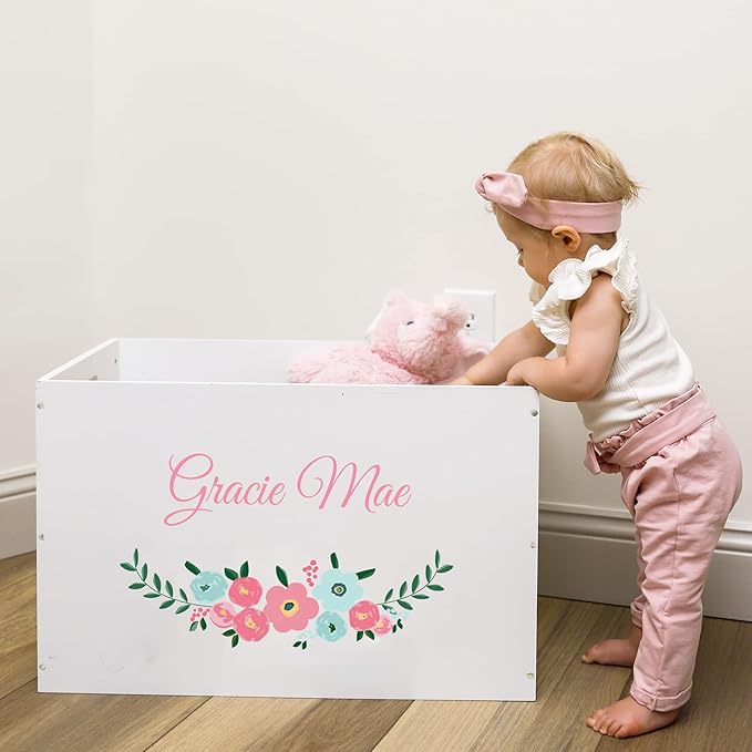 My Bambino Personalized Toy Storage Box and Bin Newborn Gift (Princess) | Personalized Kids Gift