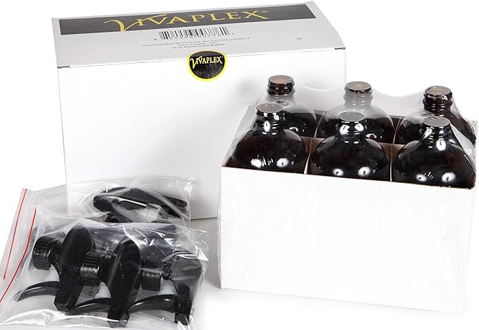 Vivaplex 16 oz Amber Glass Spray Bottles with Black Trigger Sprayers - 6 pk