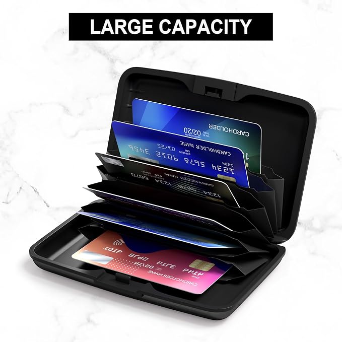 Card Holder Credit Cards Holder for Women RFID wallet women Business Card Holder Wallet Mini Aluminum Card Wallet RFID Blocking Slim Metal Hard Card for Women, White Cat