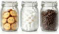 ComSaf Ribbed Glass Pantry Jars with Airtight Lids 34 oz 3 Pack Coffee | Flour sugar coffee beans, Fermenting pickling, Farmhouse pantry decor, Kitchen storage, Dry food storage, Sourdough starter